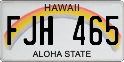 HI license plate FJH465
