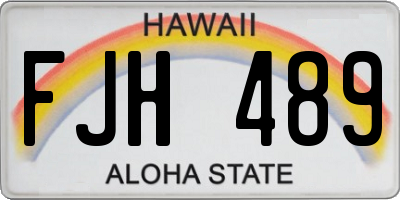 HI license plate FJH489