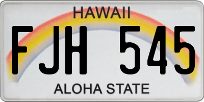 HI license plate FJH545