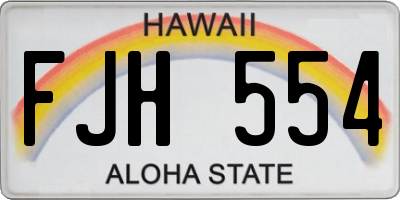 HI license plate FJH554
