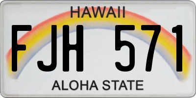 HI license plate FJH571