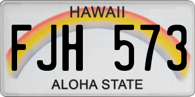 HI license plate FJH573
