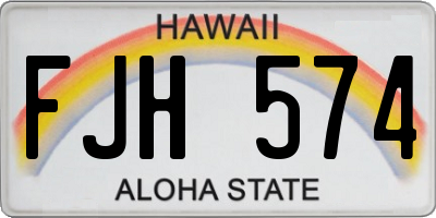 HI license plate FJH574