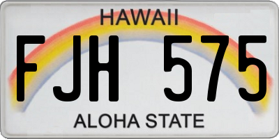 HI license plate FJH575