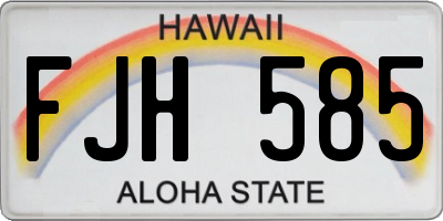 HI license plate FJH585