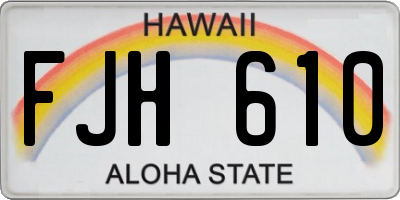 HI license plate FJH610