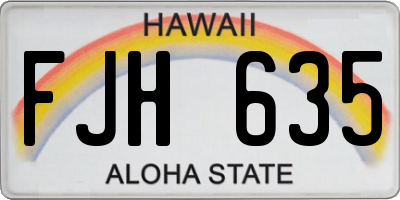 HI license plate FJH635