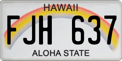 HI license plate FJH637