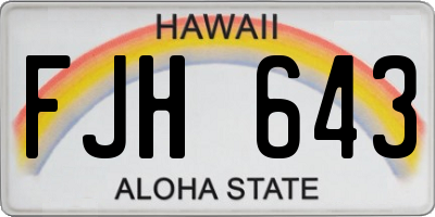 HI license plate FJH643