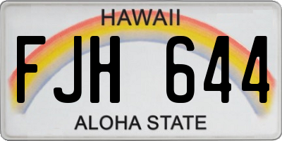 HI license plate FJH644