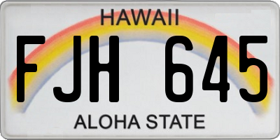 HI license plate FJH645