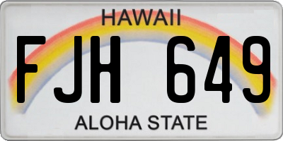 HI license plate FJH649