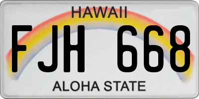 HI license plate FJH668