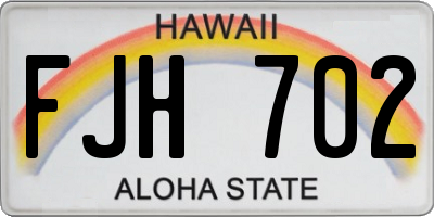 HI license plate FJH702
