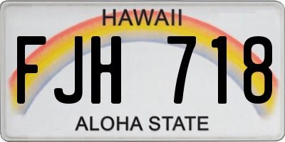 HI license plate FJH718