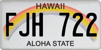 HI license plate FJH722