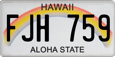 HI license plate FJH759