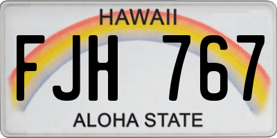 HI license plate FJH767