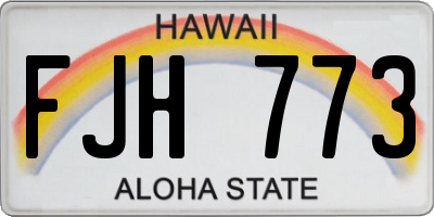 HI license plate FJH773