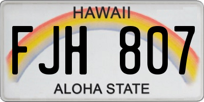 HI license plate FJH807