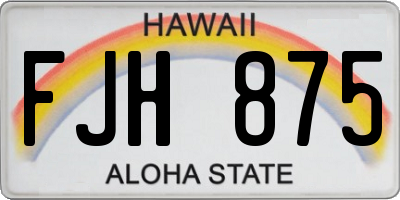 HI license plate FJH875