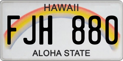 HI license plate FJH880