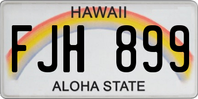 HI license plate FJH899
