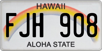 HI license plate FJH908