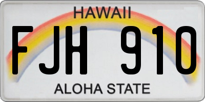 HI license plate FJH910