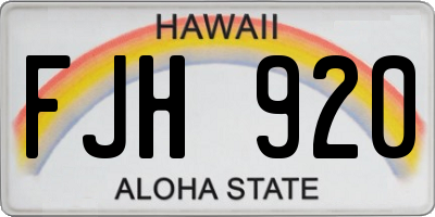 HI license plate FJH920