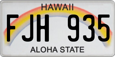 HI license plate FJH935