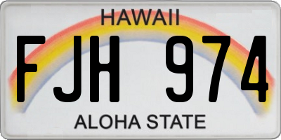HI license plate FJH974
