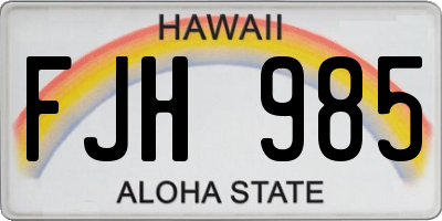 HI license plate FJH985