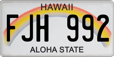HI license plate FJH992