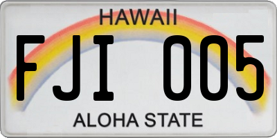 HI license plate FJI005