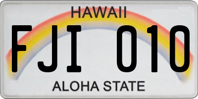HI license plate FJI010