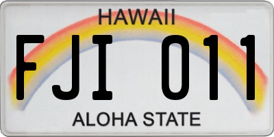HI license plate FJI011