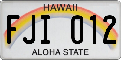 HI license plate FJI012