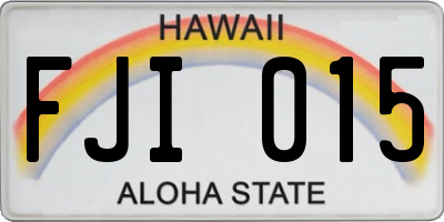 HI license plate FJI015