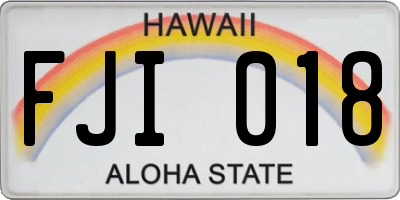 HI license plate FJI018