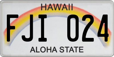 HI license plate FJI024