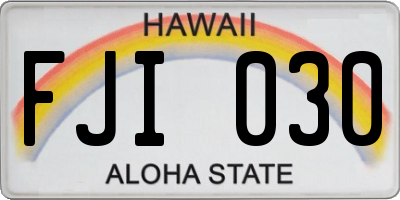 HI license plate FJI030