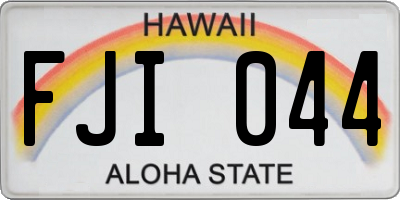 HI license plate FJI044