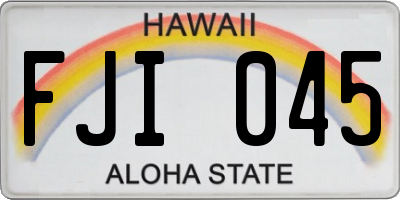 HI license plate FJI045