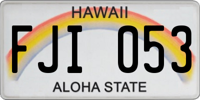 HI license plate FJI053