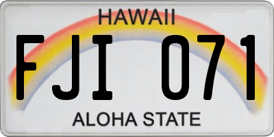 HI license plate FJI071