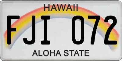 HI license plate FJI072