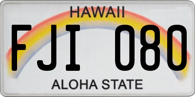 HI license plate FJI080