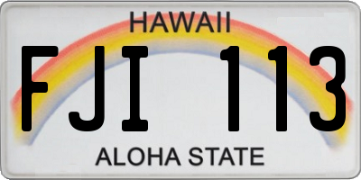 HI license plate FJI113