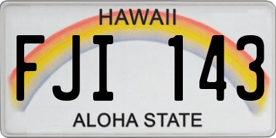 HI license plate FJI143